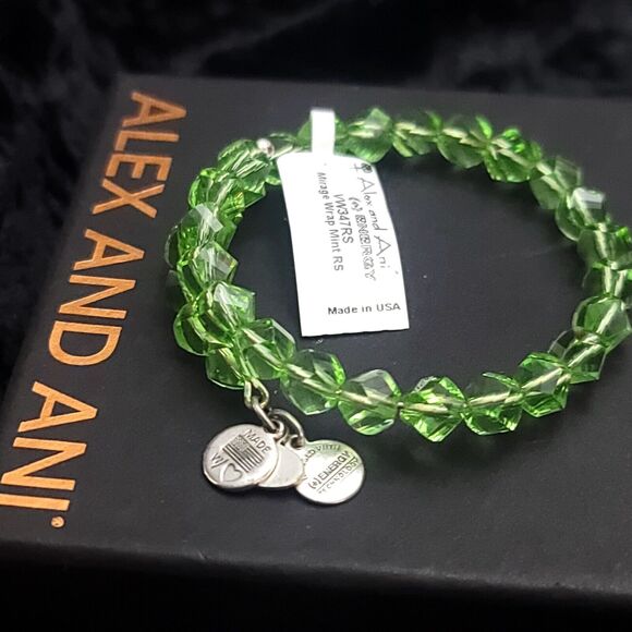 Alex and Ani Mirage Wrap Bracelet Mint Green - Picture 2 of 7
